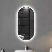BORELLI - Ovale Badkamerspiegel Lina met Led 50x100 cm - Dimbaar - 3 LED standen - Condensvrij vlak - Duurzame kwaliteit - Eenvoudige installatie - Anti corrosie coating