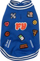 Fuzzyard The Letterman Jacket Blauw - Hondenkleding - 45 cm