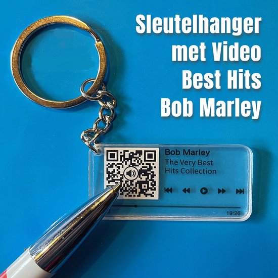 Allernieuwste porte-clés .nl® QR BOB MARLEY - Vidéo de Hits Collection - Code QR Idée cadeau Fan de Reggae et de ska - Gadget son et vision - Cadeau MU07 Sinterklaas
