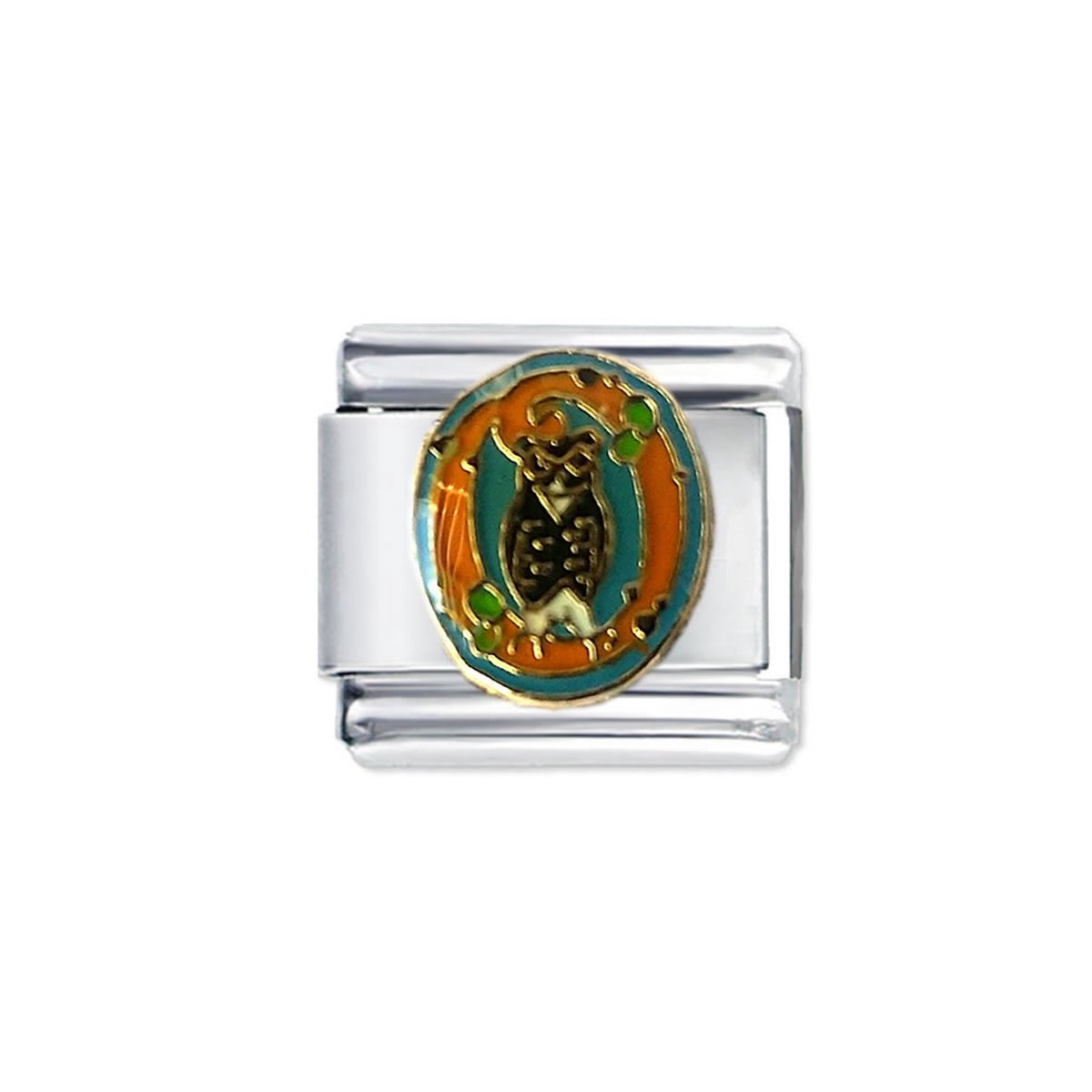 Schakel Bedel - Letter O - Fun Colours - 9mm Schakel voor Italiaanse Bedelarmband