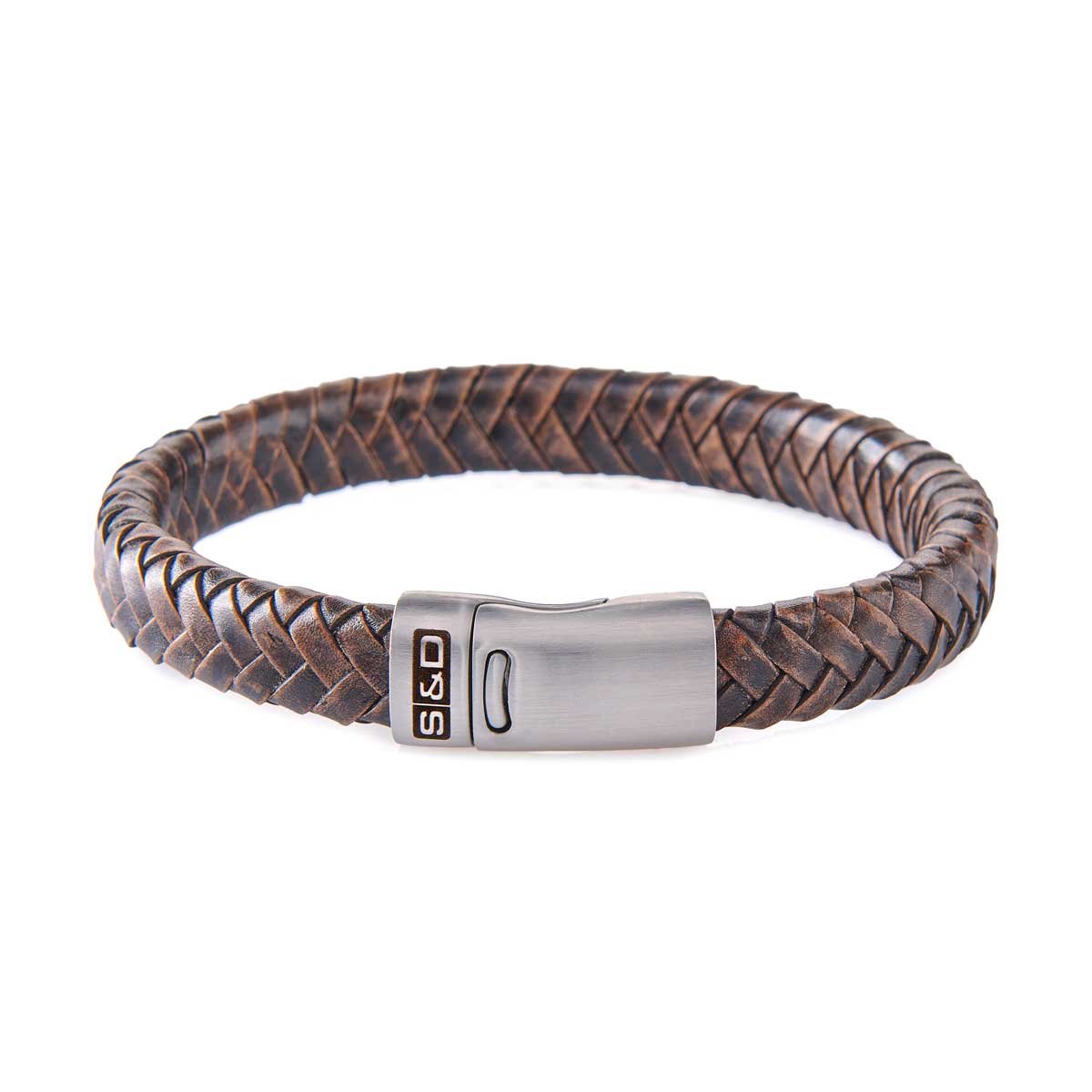 SAID&DONE Leren Armband Heren - Hugo Chevron Onyx - L (20 cm)