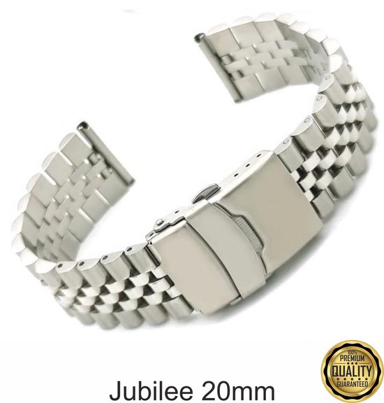 20mm Jubilee Horlogeband universeel horlogeband - Band aanzet 22 mm - Horlogebandje RVS316l | ook voor de volgende smartwatches geschikt Samsung Seiko Citizen S3 GT,Huawei Wami 2 ticwatch1 Amazfit 1/2,Honor Dream