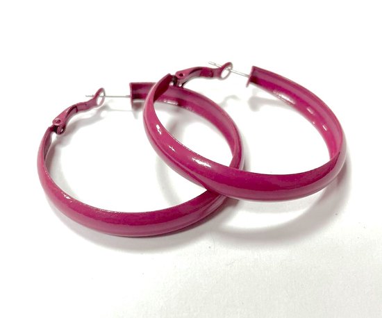 Roze oorringen - 4.5 Centimeter - Oorbellen - Perfect voor een party! - Damesdingetjes