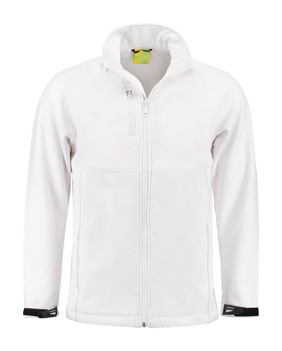 Lemon & Soda Softshell jacket voor heren in de kleur wit in de maat 3XL.