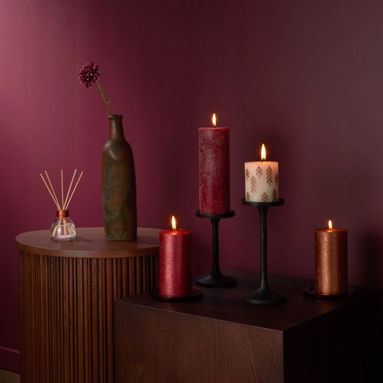 Bolsius Rustik Set van 6 stompkaarsen, cadeau, Scandinavisch landschap, decoratieve kaarsen voor thuis, brandlengte, geurvrij, natuurlijke plantaardige was, zonder palmolie