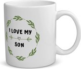 Akyol - i love my son koffiemok - theemok - Zoon - liefste zoon - verjaardag - cadeautje voor zoon - zoon artikelen - kado - geschenk - 350 ML inhoud