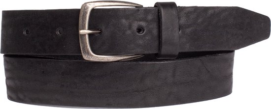 Presly & Sun Heren - Leren Riem - 85 cm - Zwart - 35-32