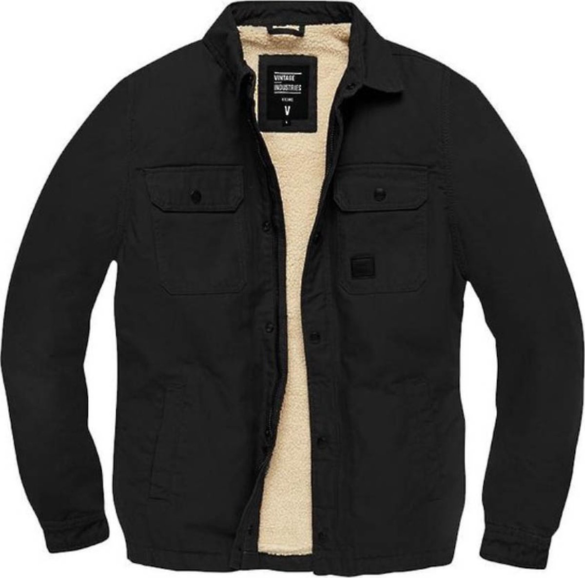 Vintage Industries Dean Sherpa Heren Tussenseizoensjas Zwart