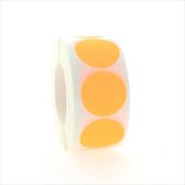 Etiket - Reclame-etiket - papier - permanent - ∅35mm - fluor/oranje - rol à 1000 stuks