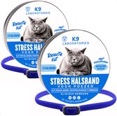 Feromonen halsband kat Blauw - 2 stuks - Antistress middel voor katten - Stress halsband - Alternatief voor Feliway verdamper