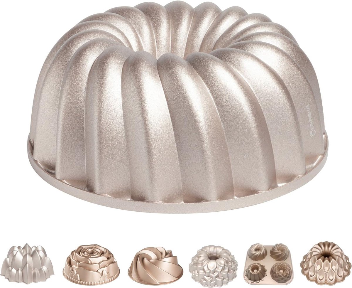 Cake Mould, Non-Stick Coating and Very Durable Cast Aluminum, Rose Gold, 24cm Diameter, 2.5 Liter Content, Cake Mold (Classic)