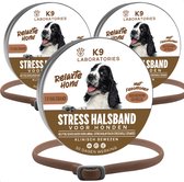 Antistress halsband voor honden - Bruin - 3 stuks - Met feromonen - Anti stress middel hond - anti-stress hond - kalmerend en rustgevend - tegen stress, angst en agressie bij honden
