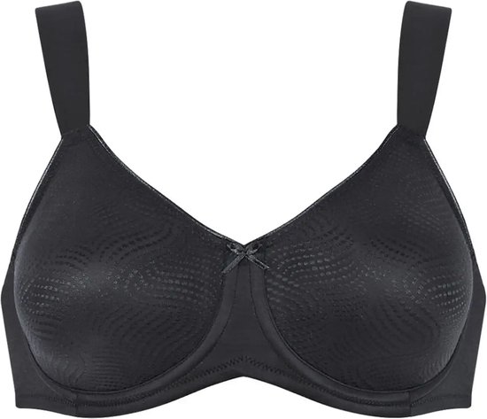 Soutien-gorge minimiseur noir texturé avec nœud, sur fond neutre.
