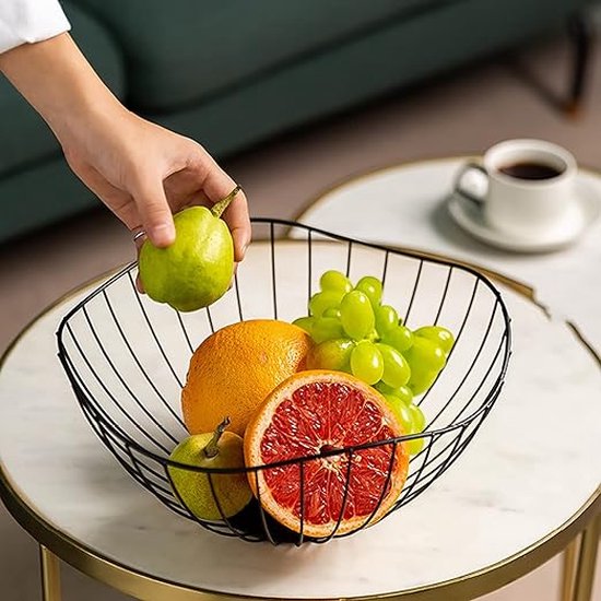 Fruitschaal Vintage, 3-laags fruitmand, drievoudige hangmat Fruitschaalhouder & decoratieve kom op tafelblad, aanrecht Fruitmand Brood Groente Organizer Opbergkom