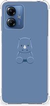 Siliconen Back Cover Geschikt voor Motorola Moto G14 Telefoonhoesje met doorzichtige rand Baby Rhino