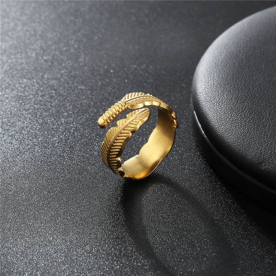18K Gold Plated Feather Design Ring