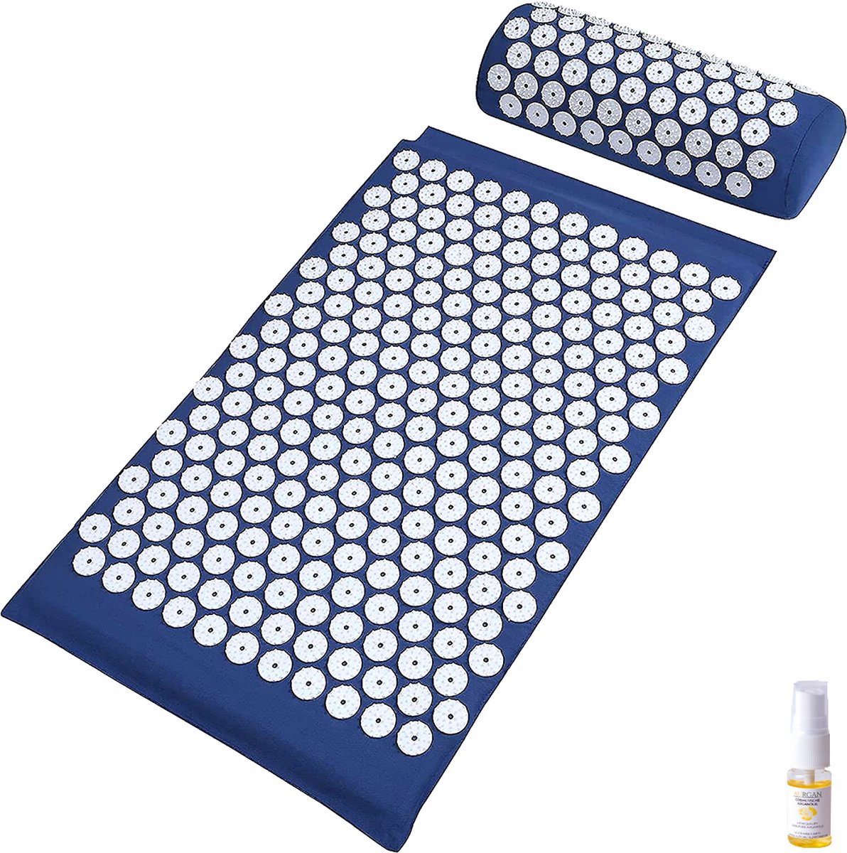 Goedkoopste Slimtron Relief Mat Blauw spijkermat - Ontspanning en Pijnverlichting - acupuntuurmat - met 10 ml Aurgan arganolie - massagemat