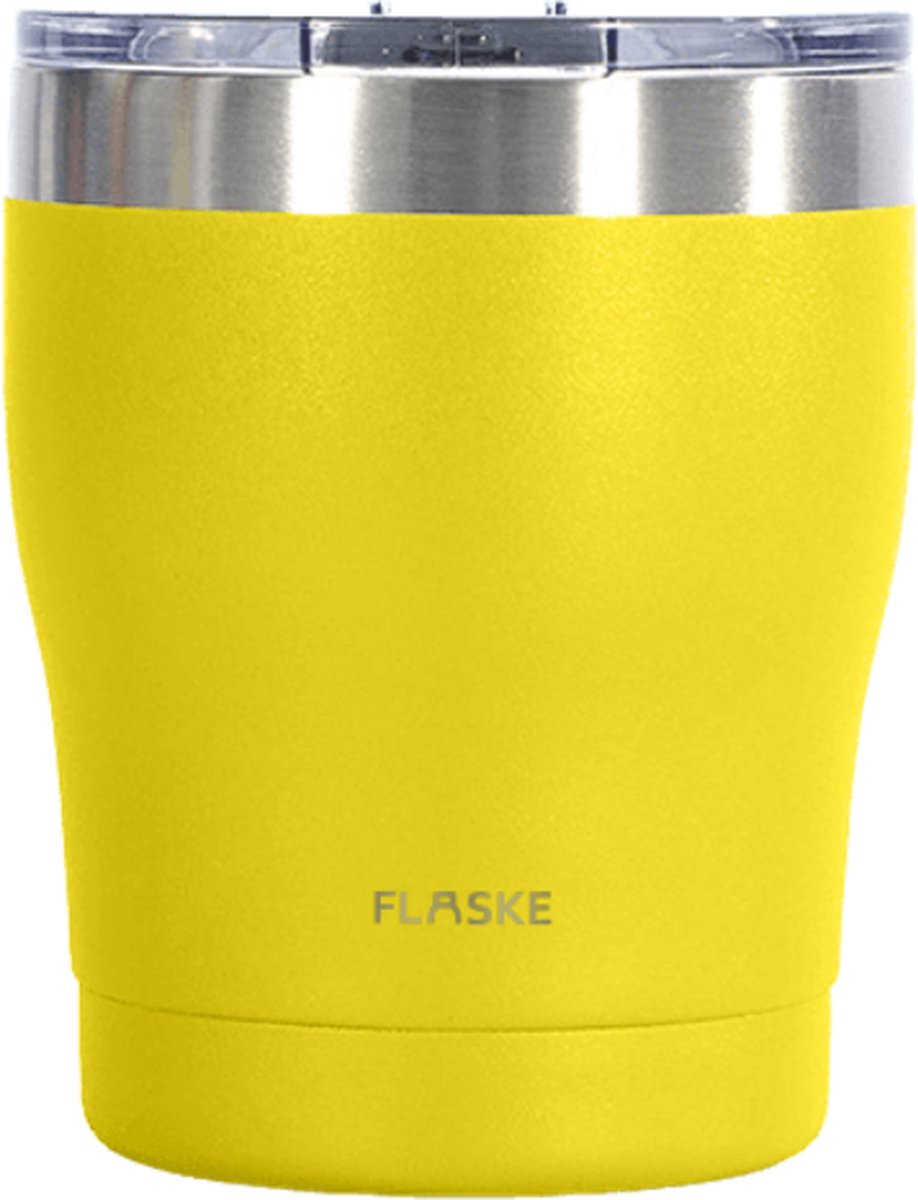 FLASKE Koffiebeker Coffee Cup - Sand - 250ml - RVS Koffiebeker to Go van 250ML