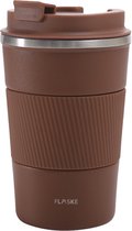 FLASKE Tasse à Café Tasse à Coffee - Chocolat - 380ml - Tasse à Café en Acier Inoxydable à Go de 380ML