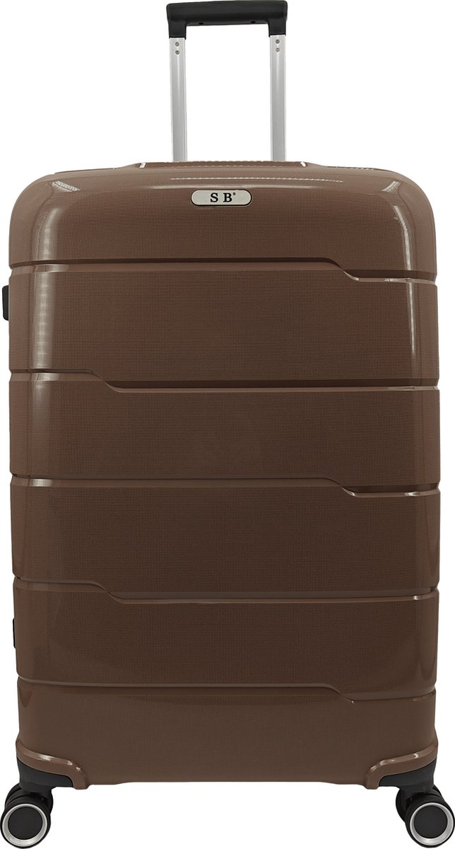 SB Travelbags 'Expandable' bagage koffer 75cm 4 dubbele wielen trolley - Donker Champagne