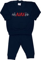 La Petite Couronne Pyjama 2-Delig "Hartslag AJAX" Unisex Katoen Zwart/wit/rood/wit Maat 104/110