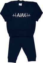 La Petite Couronne Pyjama 2-Delig "Hartslag AJAX" Unisex Katoen Zwart/wit Maat 104/110