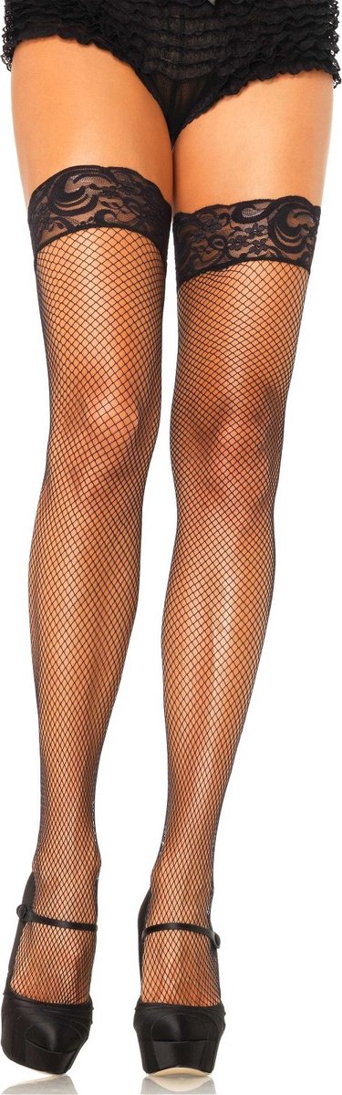 Leg Avenue fishnet stay ups + ["Zwart"]
