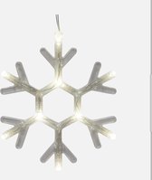 Raamdecoratie LED sneeuwvlok - 19,5 cm - met zuignap