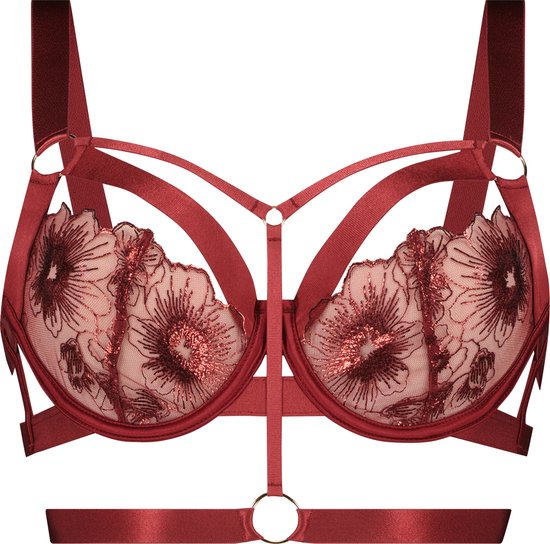 Hunkemöller Niet-voorgevormde longline beugel bh Oxana Rood