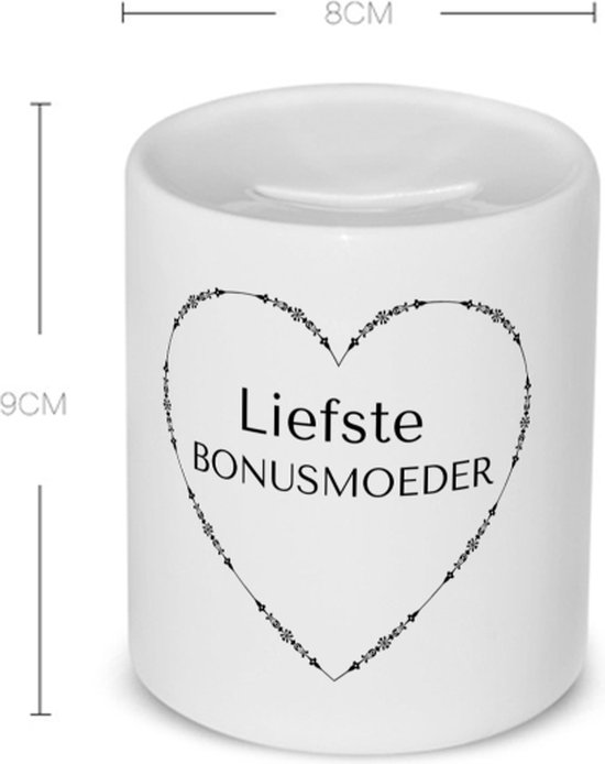 Akyol - liefste bonusmoeder Spaarpot - Mama - de liefste bonusmoeder - moeder cadeautjes - moederdag - verjaardag - geschenk - kado - moeder artikelen - 350 ML inhoud