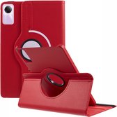 360 Rotating Book Case - Geschikt voor Xiaomi Redmi Pad SE Hoesje - Rood