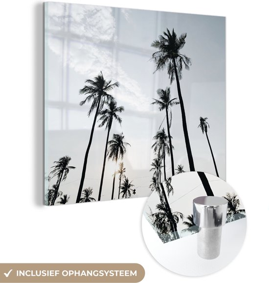 MuchoWow® Glasschilderij - Palmbomen - Zomer - Tropisch - Acrylglas Schilderijen - Foto op Glas