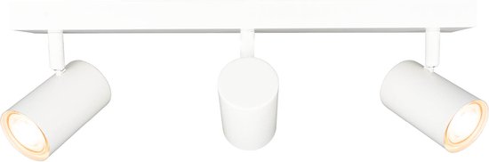 Ledvion LED plafondspot Wit 3-lichts, dimbaar, kantelbaar, GU10 fitting, opbouwmontage, Witte lamp, rechthoekige lamp, verlichting, IP20, zonder GU10 lamp