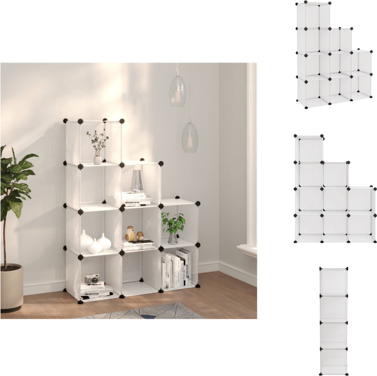 The Living Store Armoire de rangement - Plastique - 94,5x31,5x93,5cm - 9  compartiments