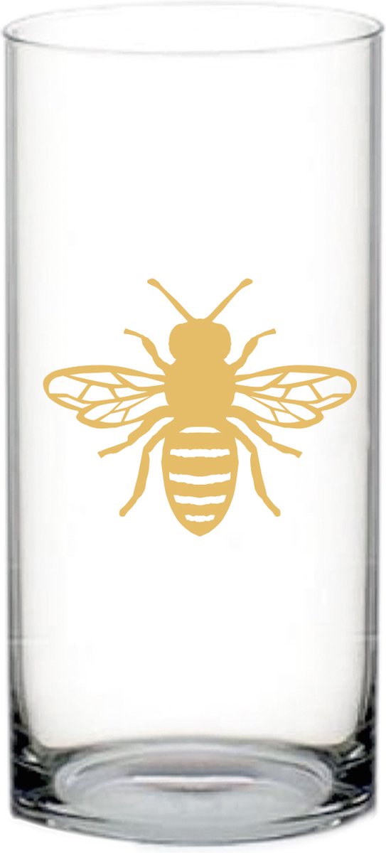 Aulica - Vaas - Bij - Geel - Glas - 22cm