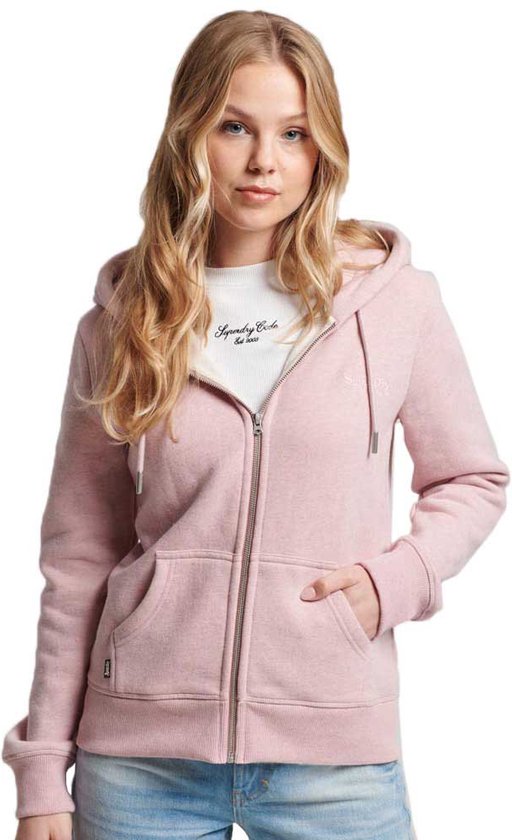 Superdry Essential Logo Sweatshirt Met Volledige Rits Roze XS Vrouw
