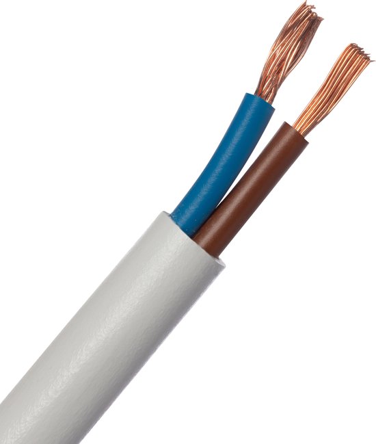 Tuyau H05VV-F 3G1,5 mm2-3 x 1,5 mm2 (mm2) - Blanc - Câble en