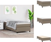 vidaXL Boxspringframe - Taupe - 203x100x35 cm - Geschikt voor 100x200cm matras - Duurzaam materiaal - Bed