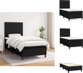 vidaXL Boxspringbed - Comfort - Bed - 203 x 100 x 118/128 cm - Pocketvering matras - Bed