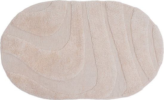 Badmat Beau - Beige Ovaal 50 x 80 cm