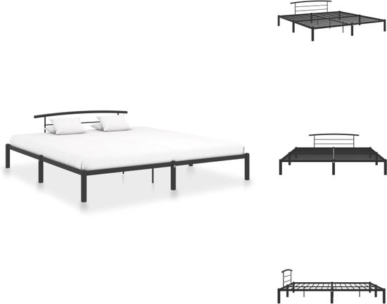 vidaXL Metalen Bedframe - Zwart - 210 x 210 x 63 cm - 200 x 200 cm matras - Eenvoudig te monteren - Bed