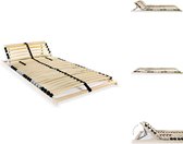 vidaXL Lattenbodem - Beukenhouten frame - 195 x 70 x 9 cm - Verstelbaar - 28 latten - Bed