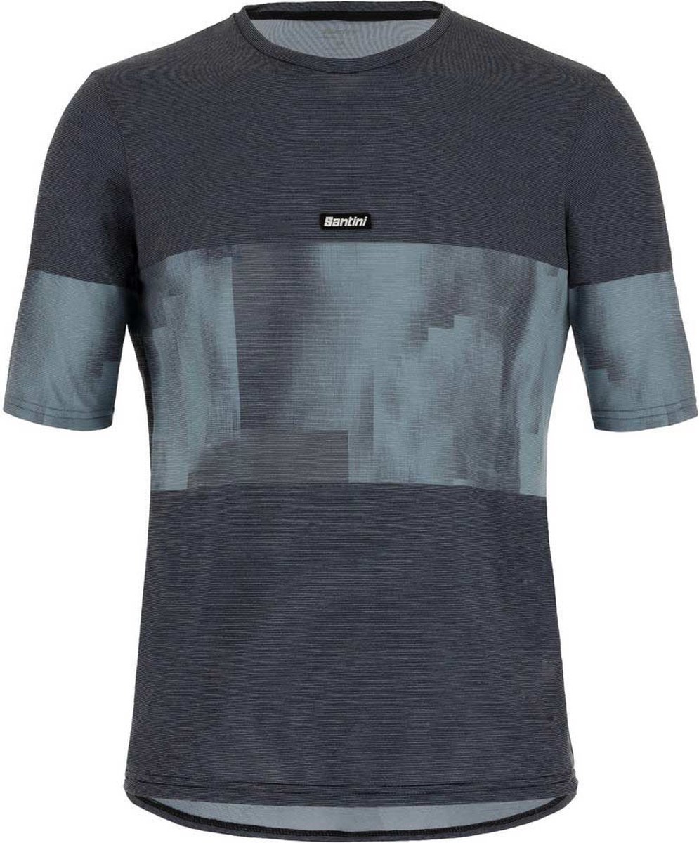 Santini Fietsshirt Korte Mouwen Heren Forza Indoor Training Tech Sleeveless T-Shirt Nautica Marineblauw