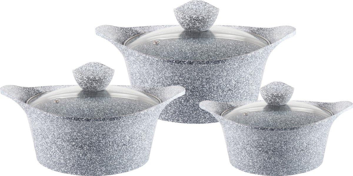 Ensemble De Casseroles Royal Swiss 6 Pièces – Céramique Antiadhésive, Compatible Induction, Couleur Crème, Lave-vaisselle