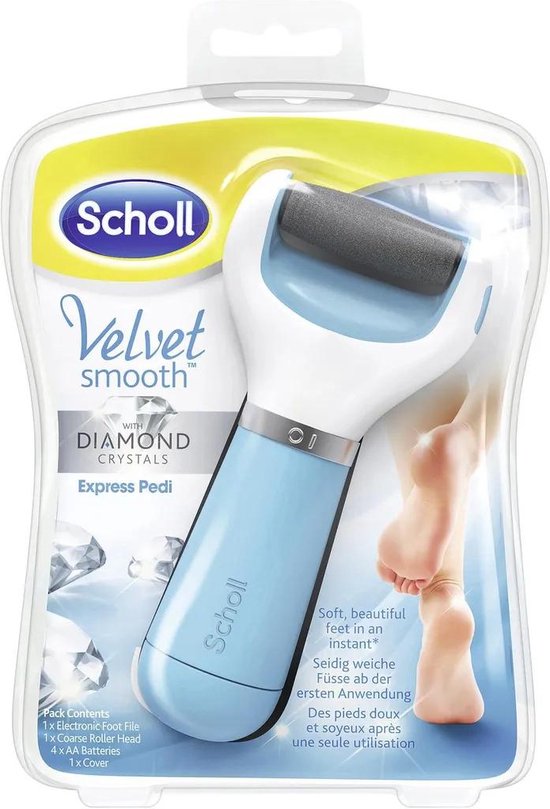 Scholl Velvet Smooth - Voetvijl - Elektrische Eeltverwijderaar - Eeltvijl - Incl extra rol - Blauw - Scholl