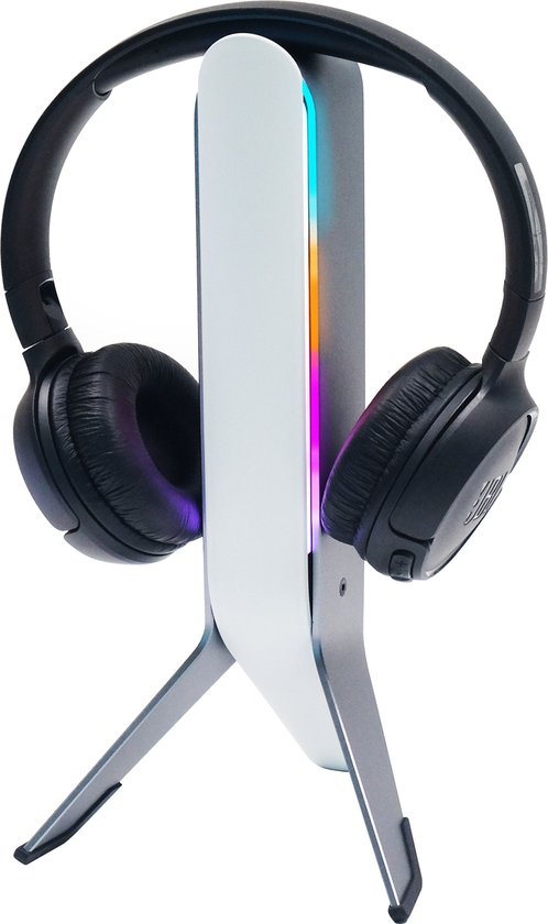 RGB Headset Stand via USB C - RGB LED Koptelefoon Houder met RGB LED lichten en USB HUB - Lc-Power