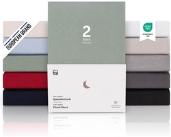 Blumtal Hoeslaken Premium Jersey - 140 x 200 cm - tot 40 cm Matrashoogte - Summer Green - 100% Katoen - Boxspring - Set van 2