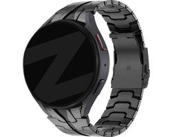 Bandz stalen band 'Iron' geschikt voor Samsung Galaxy Watch 6 (40 & 44mm) / 6 Classic (43mm & 47mm) / 5 40mm & 44mm / Watch 5 Pro / Watch 4 (Classic) / Watch FE - Hoogwaardig metalen bandje - incl. horloge inkorter - zwart