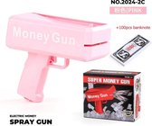 Geld - Geld pistool - Roze - Money gun - Party prop - Geld schieter - Moneygun - Inclusief 200 geld biljetten - Cash geld