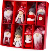FLOOQ - Kerstversiering - Houten poppetjes - Kerstdecoratie voor binnen - Kerstboomversiering - Gnomes - Kabouters